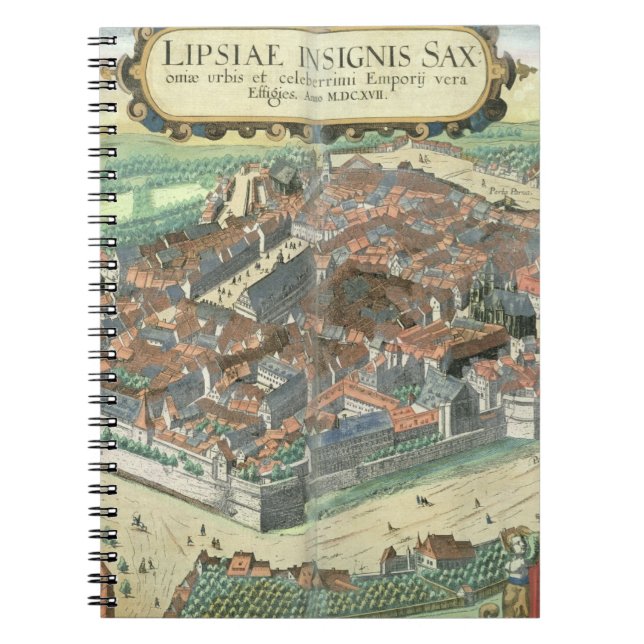 Cuaderno Mapa de Leipzig, de "Civitates Orbis Terrarum" (Frente)