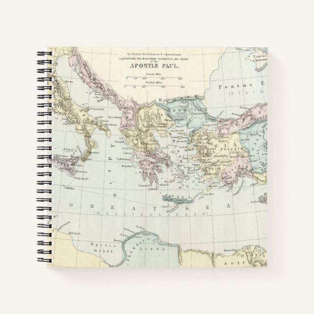 Cuaderno Mapa de los viajes misioneros del apóstol Paul