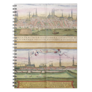 Cuaderno Mapa de Lubeck y de Hamburgo, de 'Civitates Orbis