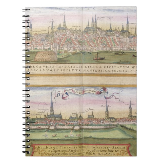Cuaderno Mapa de Lubeck y de Hamburgo, de 'Civitates Orbis (Frente)