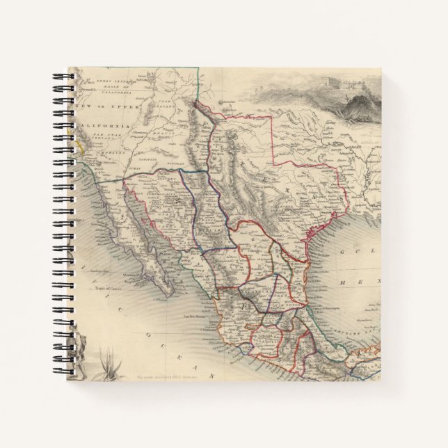 Cuaderno Mapa de México, California y Texas (Anverso)