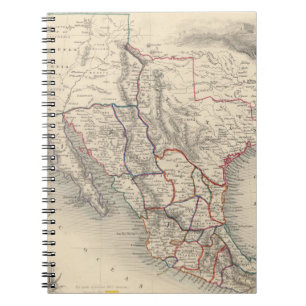 Cuaderno Mapa de México, California y Texas