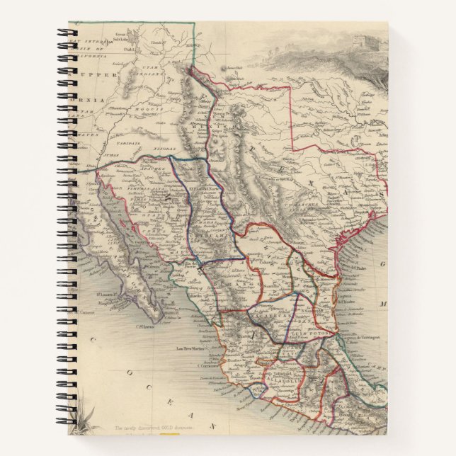 Cuaderno Mapa de México, California y Texas (Anverso)