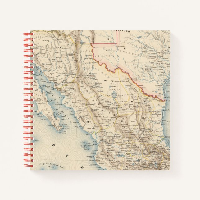 Cuaderno Mapa de México y Texas (Anverso)