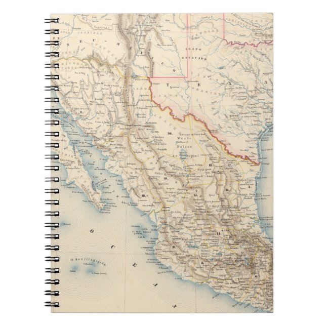 Cuaderno Mapa de México y Texas (Frente)