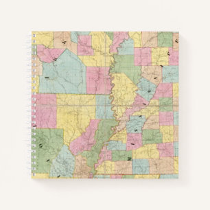 Cuaderno Mapa de Misisipi, Luisiana y Arkansas