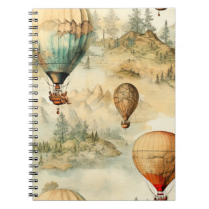 Cuaderno Mapa de montaña de globo aerostático caprichoso