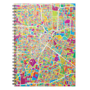 Cuaderno Mapa de neón de Houston, Tejas el  