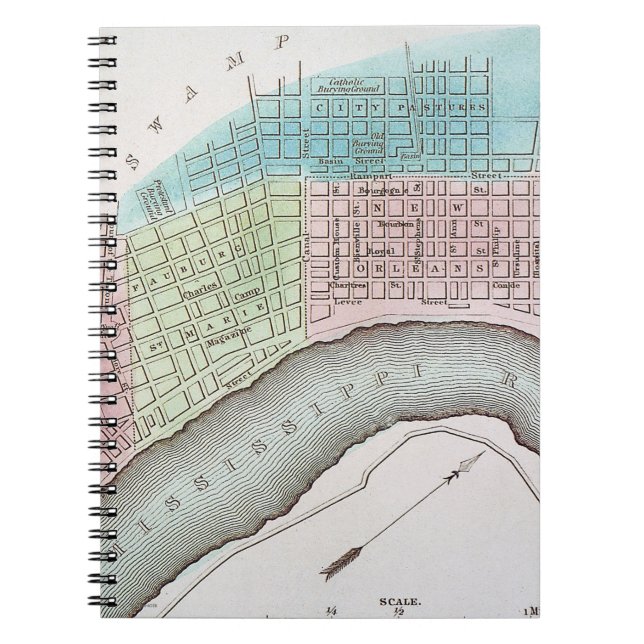 Cuaderno Mapa de New Orleans, 1837 (Frente)
