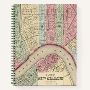 Cuaderno Mapa de Nueva Orleans por Mitchell