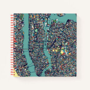 Cuaderno Mapa de Nueva York en Manhattan