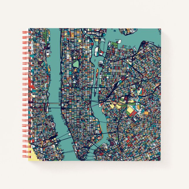 Cuaderno Mapa de Nueva York en Manhattan (Anverso)