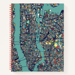 Cuaderno Mapa de Nueva York en Manhattan