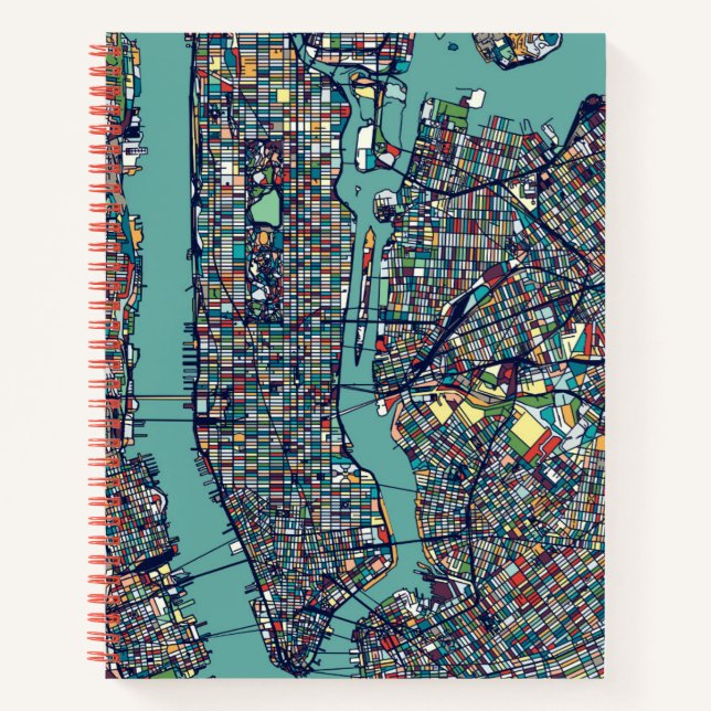 Cuaderno Mapa de Nueva York en Manhattan (Anverso)