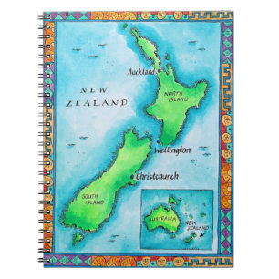 Cuaderno Mapa de Nueva Zelanda