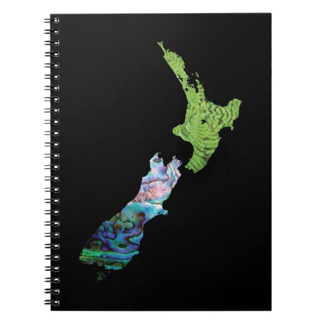 CUADERNO MAPA DE NUEVA ZELANDIA PAUA SIMPLE Y FERNOS (Frente)