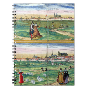 Cuaderno Mapa de Orleans y de Bourges, de 'Civitates Orbis