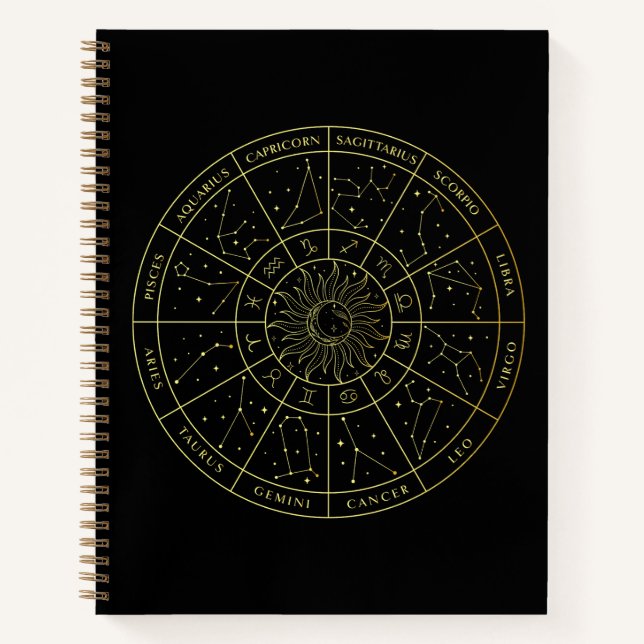 Cuaderno Mapa de oro de las constelaciones de horóscopo de  (Anverso)