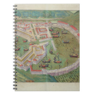 Cuaderno Mapa de Ostia, de "Civitates Orbis Terrarum" por G