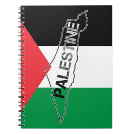 Cuaderno Mapa de Palestina Libre con bandera palestina