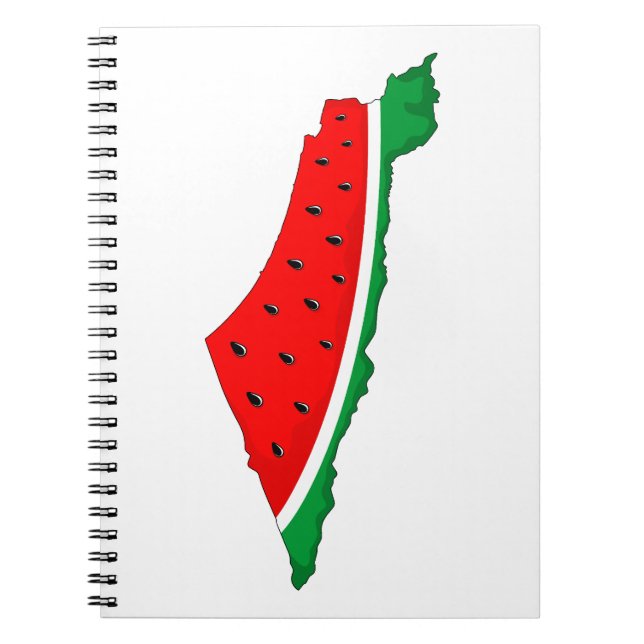 Cuaderno Mapa de Palestina sandía símbolo de la libertad (Frente)