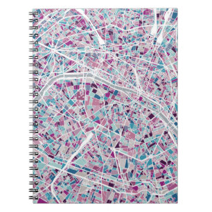 Cuaderno Mapa de París Francia