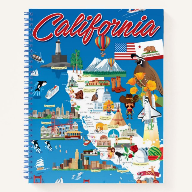 Cuaderno Mapa de personalizados de California (Anverso)