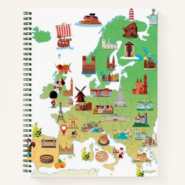Cuaderno Mapa de Personalizados de Europa (Anverso)