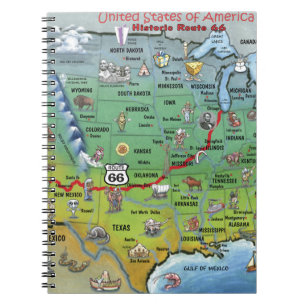 Cuaderno Mapa de Personalizados de la Ruta 66 histórica