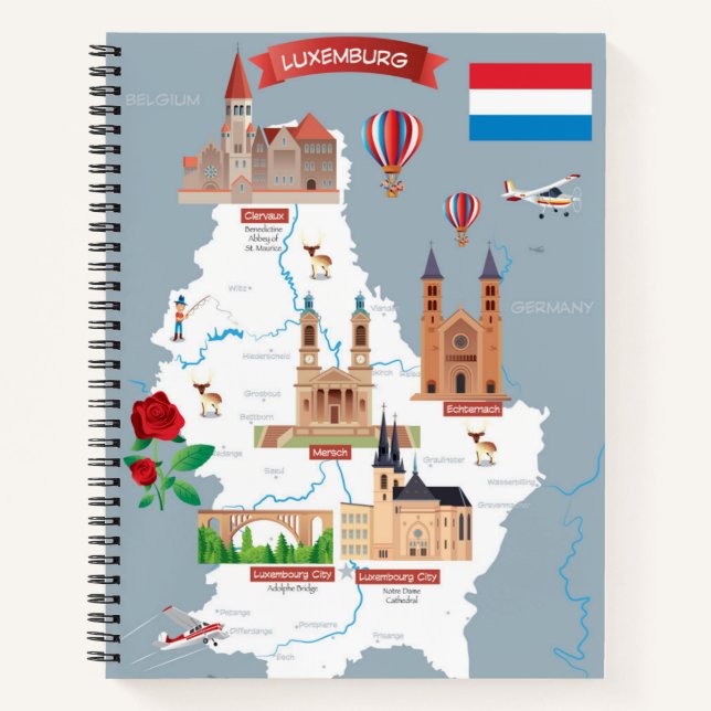Cuaderno Mapa de Personalizados de Luxemburgo (Anverso)