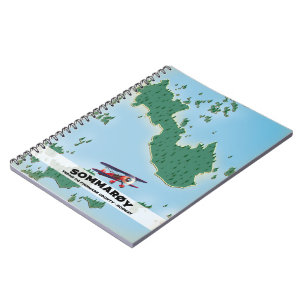 Cuaderno mapa de póster de viaje de Sommarøy Noruega