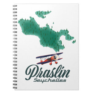 Cuaderno Mapa de Praslin Seychelles