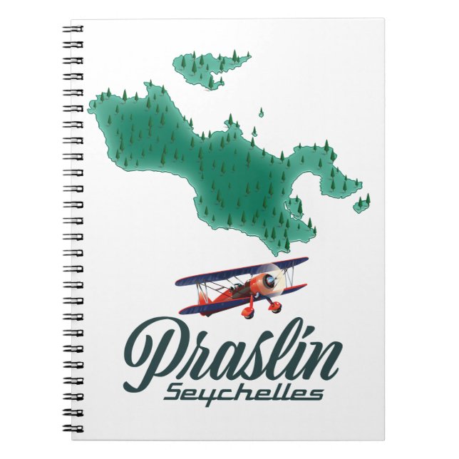 Cuaderno Mapa de Praslin Seychelles (Frente)