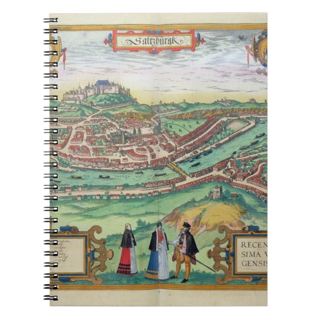 Cuaderno Mapa de Salzburg, de "Civitates Orbis Terrarum" b (Frente)
