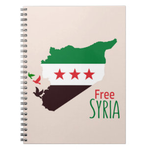 Cuaderno Mapa de Siria con la bandera de la Revolución
