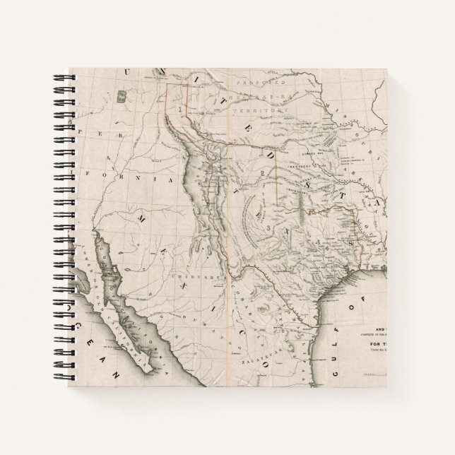 Cuaderno Mapa De Texas Y Los Países Adyacentes (Anverso)