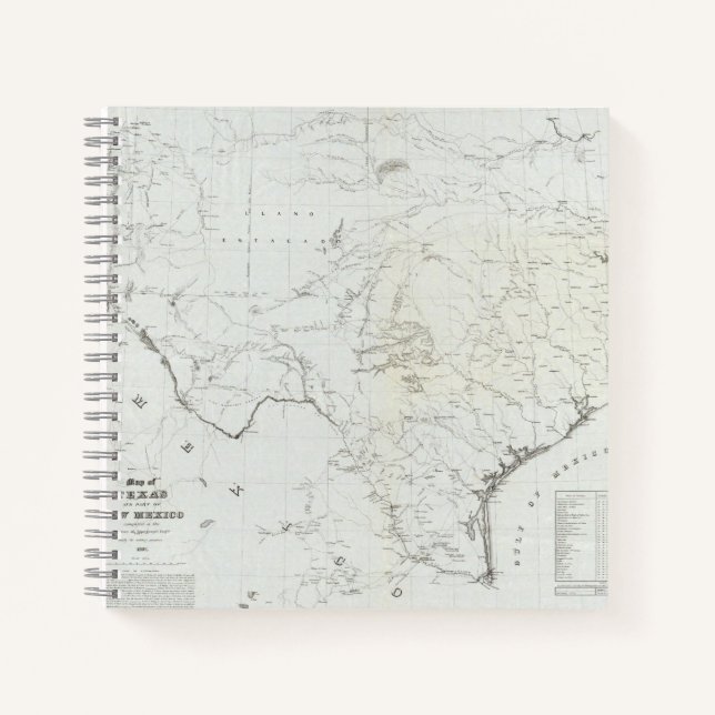 Cuaderno Mapa de Texas y parte de Nuevo México (Anverso)
