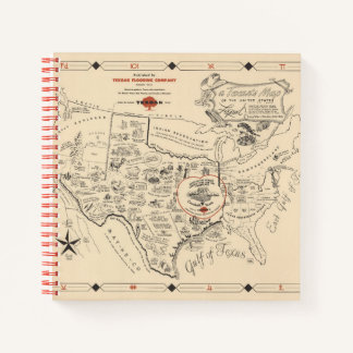 Cuaderno Mapa de un texano de los Estados Unidos (de Texas)