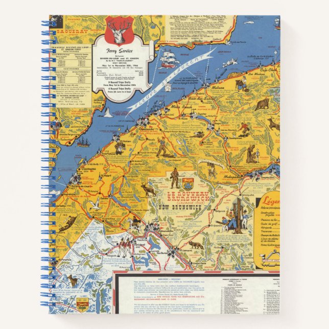 Cuaderno Mapa de Vacanes, Quebec, Gaspesie (Canadá) (Anverso)