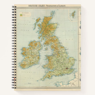 Cuaderno Mapa de vegetación y clima de las Islas Británic