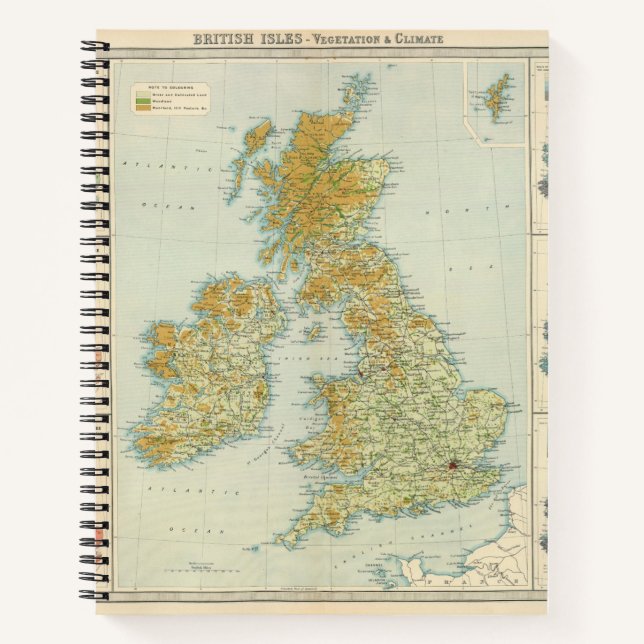 Cuaderno Mapa de vegetación y clima de las Islas Británicas (Anverso)