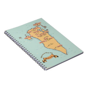 Cuaderno Mapa de viaje antiguo de Baréin