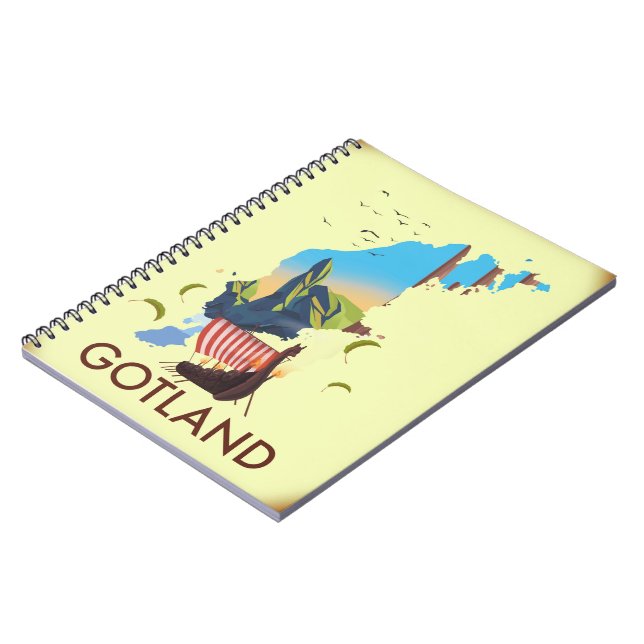 Cuaderno Mapa de viajes de Gotland Baltic Sea Viking (Lado Izquierdo)