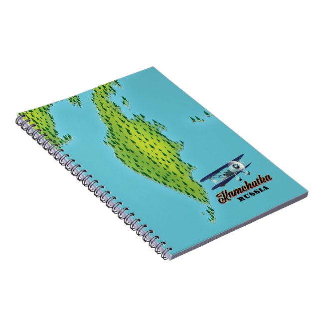 Cuaderno Mapa de viajes de la península de Kamchatka en Rus (Lado Derecho)