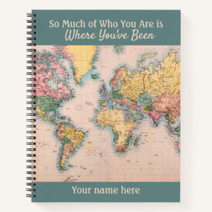 Cuaderno Mapa de Vintage Atlas World Travel Lover