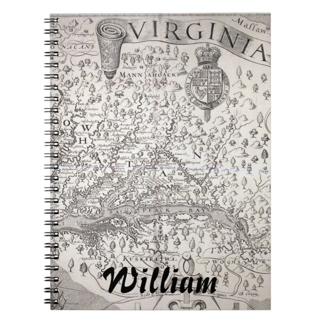 Cuaderno Mapa de Virginia, 1612 (Frente)