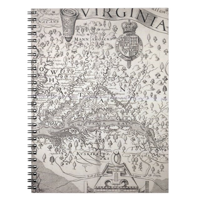 Cuaderno Mapa de Virginia, 1612 (Frente)