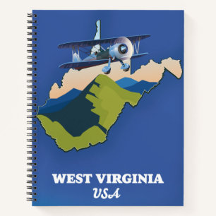 Cuaderno mapa de Virginia Occidental EE. UU.