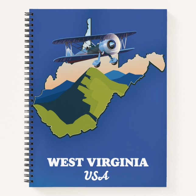 Cuaderno mapa de Virginia Occidental EE. UU. (Anverso)