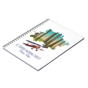 Cuaderno mapa del bosque nacional El Yunque Puerto Rico